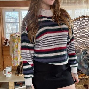 Vintage Striped Multicolor Turtleneck Sweater